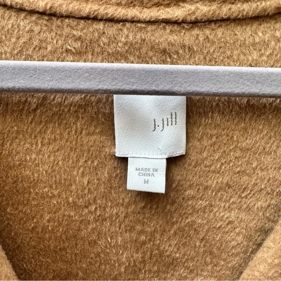 J.Jill Vicuna Soft-Brushed Wool Blend Camel Mid Length Pea Coat Capsule Classy M - Picture 3 of 6